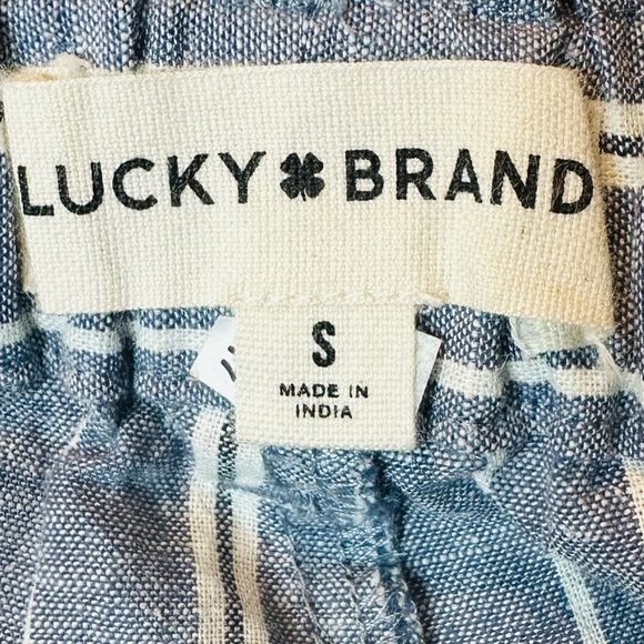 🩵 6/$15 Lucky Brand High Waist Blue Striped Shorts Size S - Picture 4 of 5